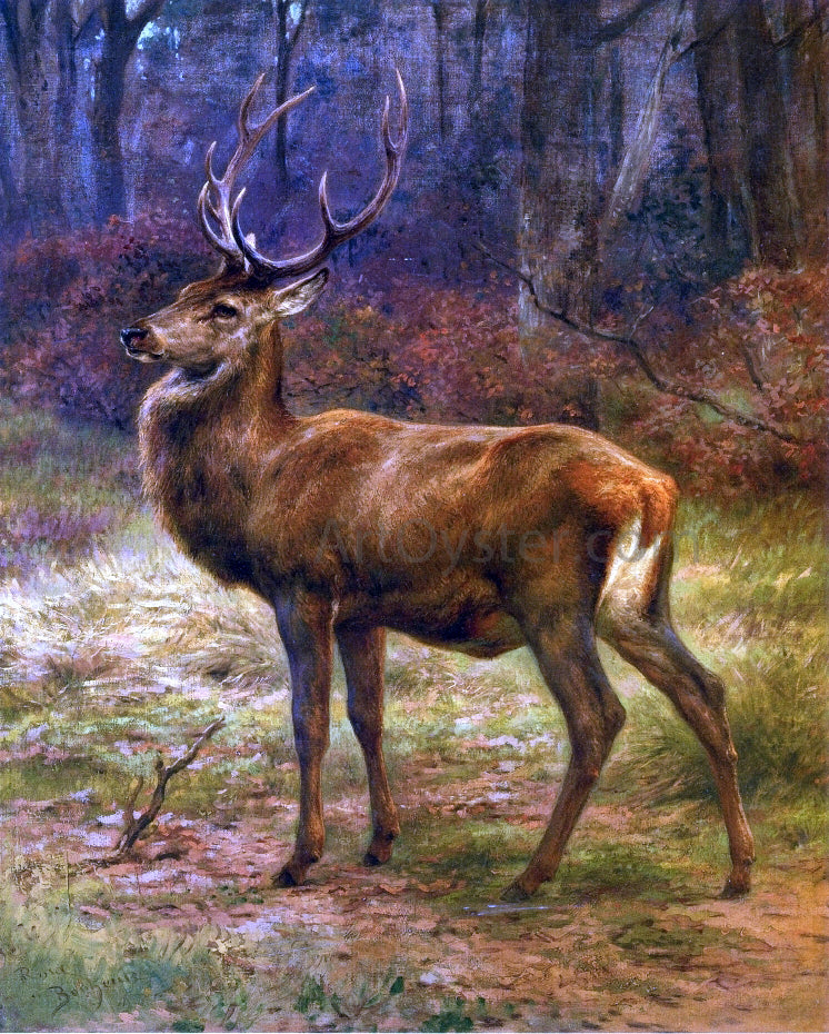 Rosa Bonheur Stag in an Autumn Landscape - Hand Painted Oil Painting