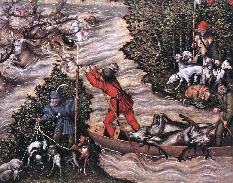 The Younger Lucas Cranach Staghunt of Prince Johann Friedrich (detail) - Hand Painted Oil Painting