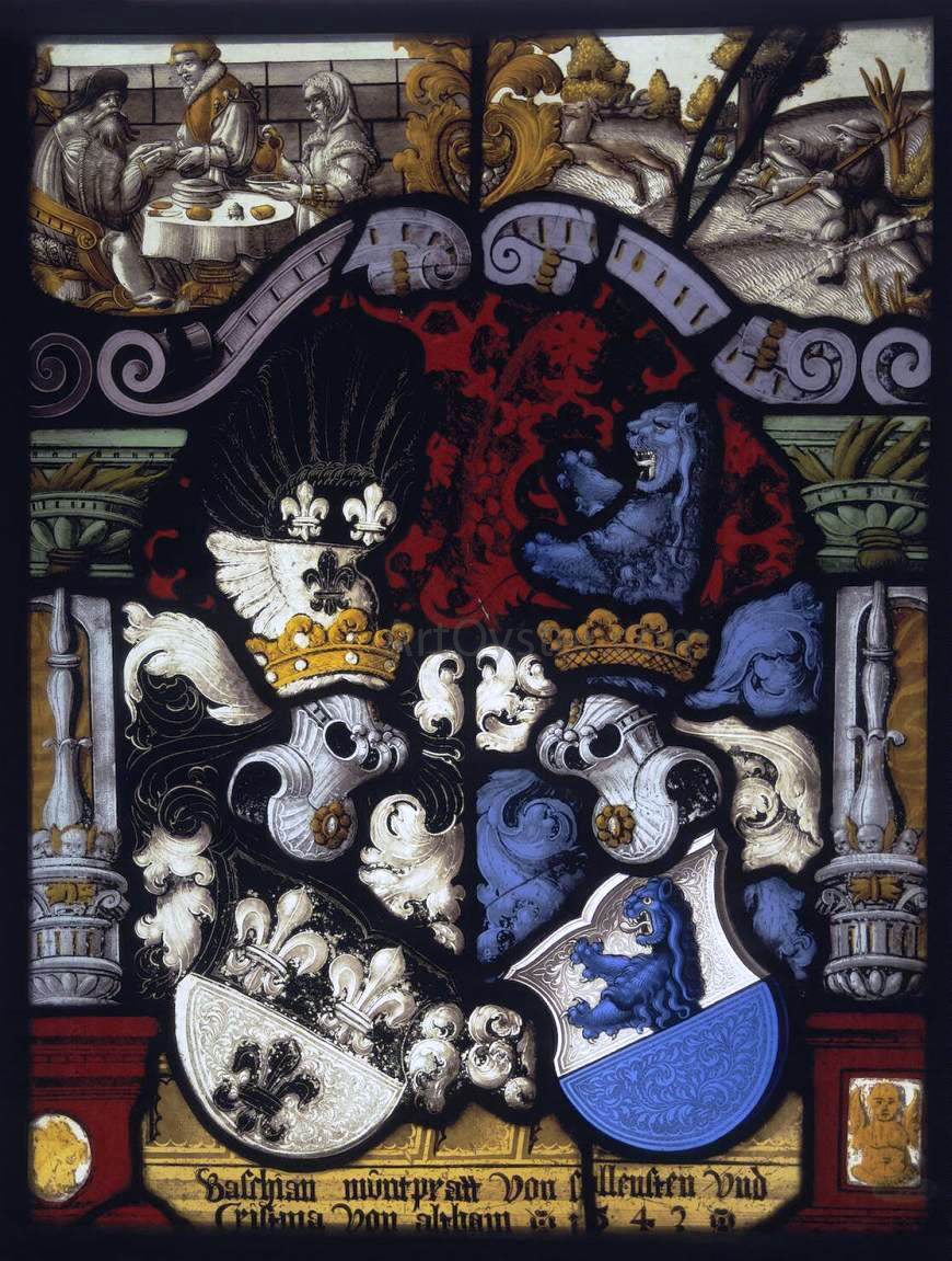 Carl Von Egeri Stained-Glass Panel - Hand Painted Oil Painting