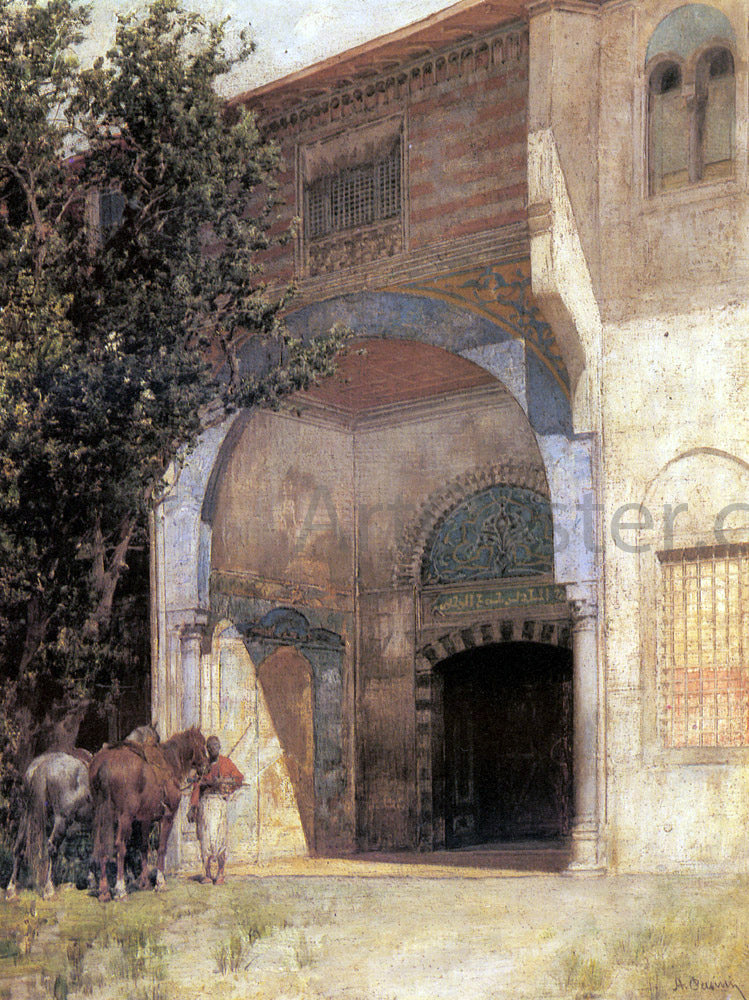 Alberto Pasini Standing Guard - Hand Painted Oil Painting