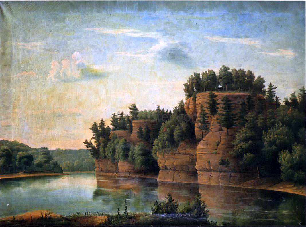 Julian Edwards Bryant Starved Rock in La Salle County - Hand Painted Oil Painting
