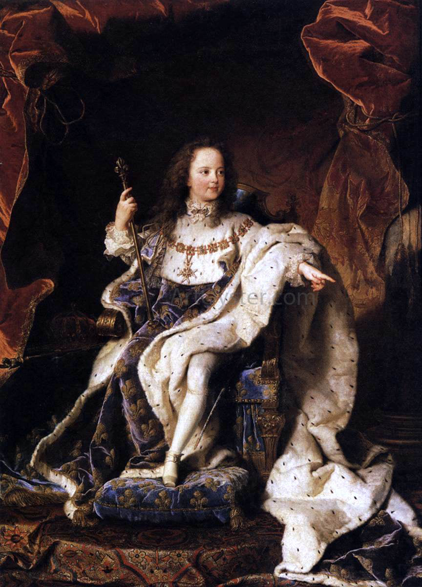 Hyacinthe Rigaud State Portrait of Louis XV - Hand Painted Oil Painting