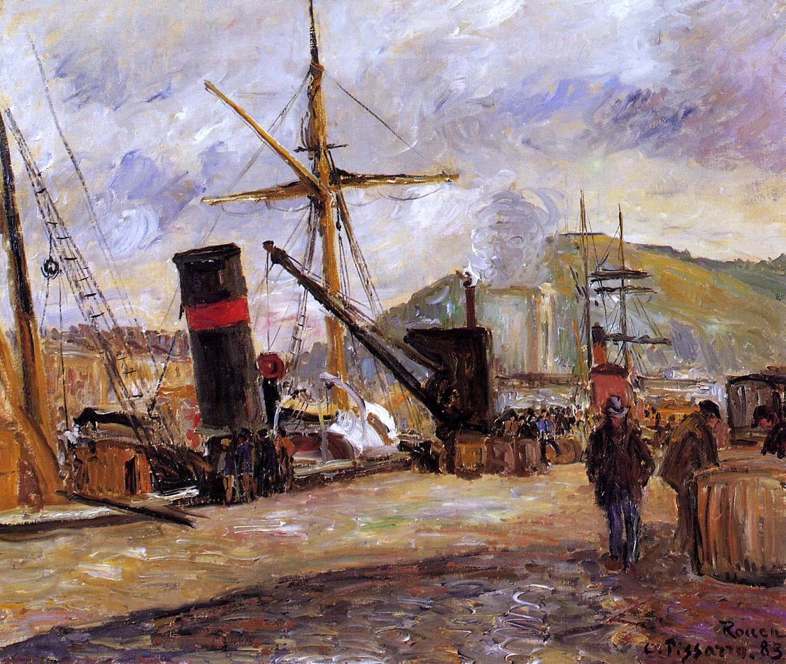 Camille Pissarro Steamboats - Hand Painted Oil Painting