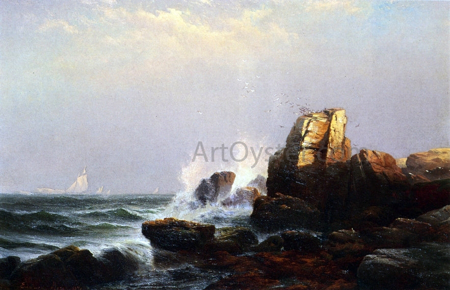 Edward Moran Steeple Rock, Bar Harbor, Maine - Hand Painted Oil Painting