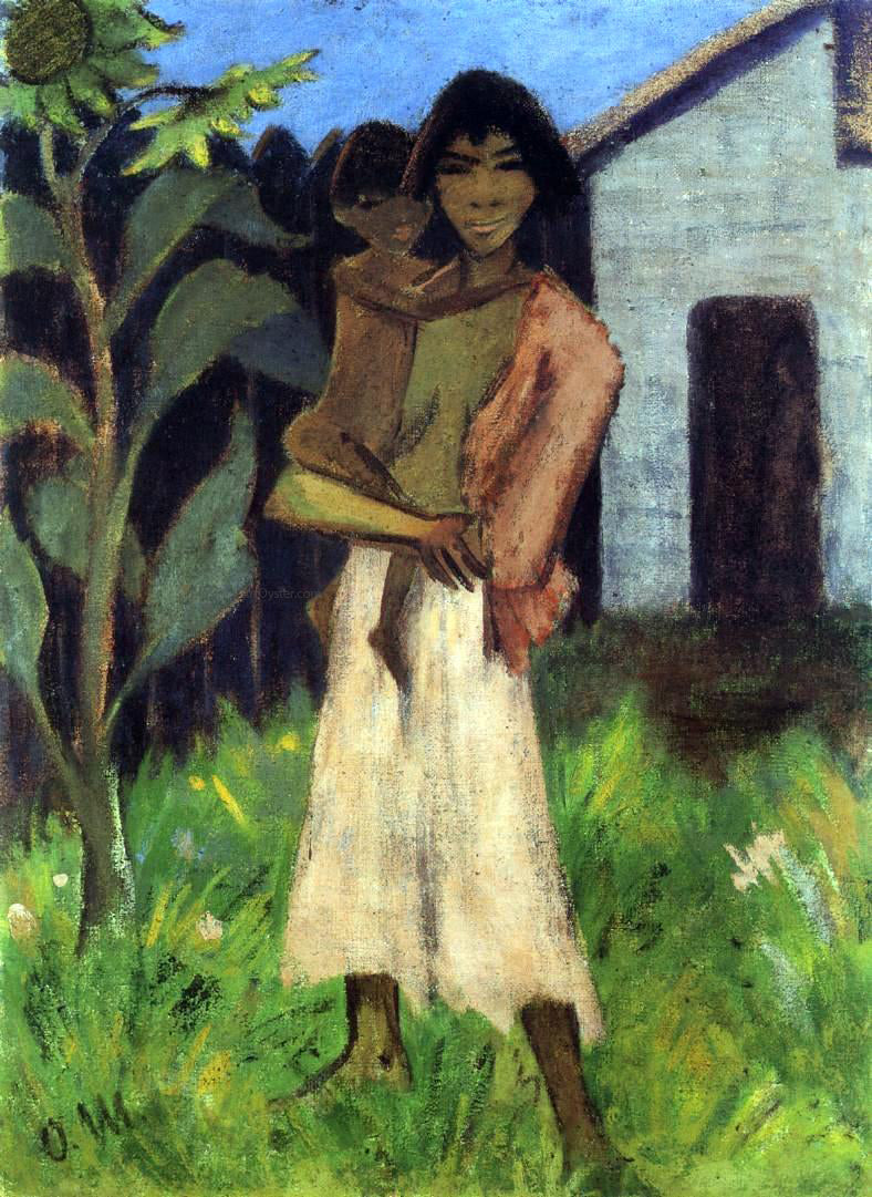 Otto Mueller Stehende Zigeunerin mit Kind - Hand Painted Oil Painting