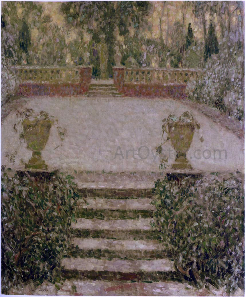 Henri Le Sidaner Steps in the Garden - Hand Painted Oil Painting