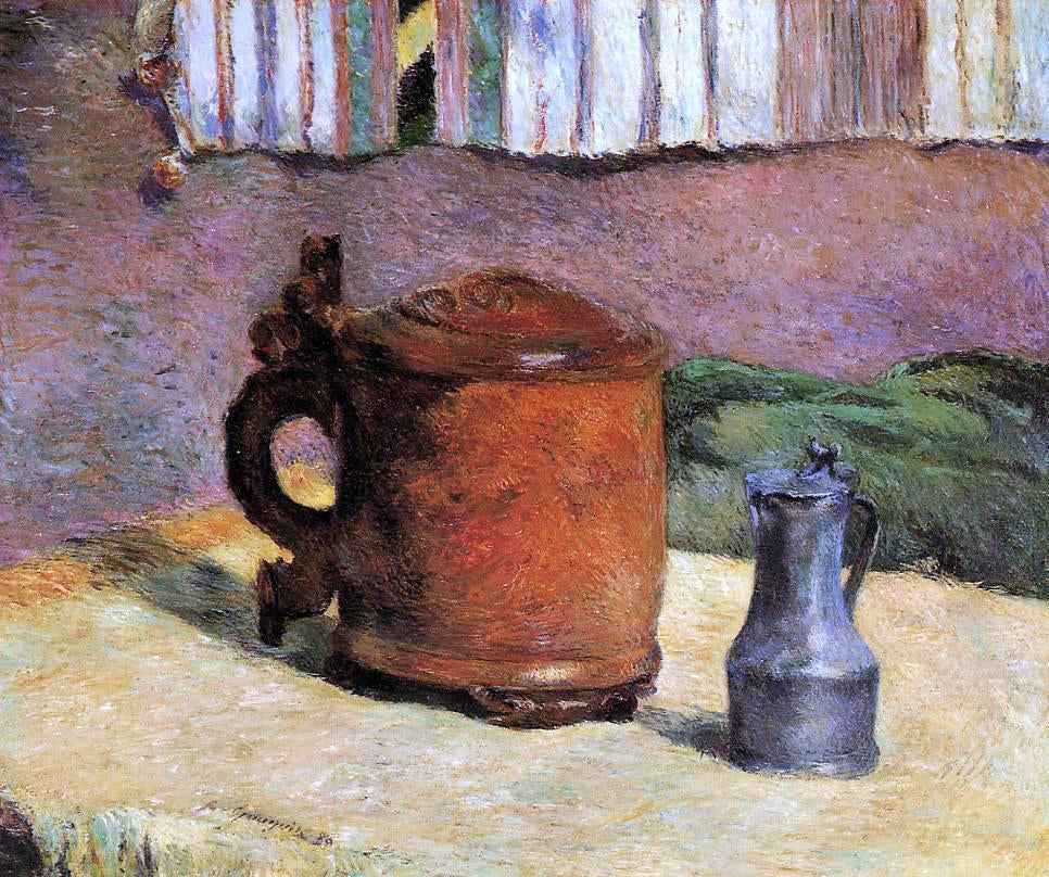 Paul Gauguin Still, Clay Jug and Iron Mug - Hand Painted Oil Painting