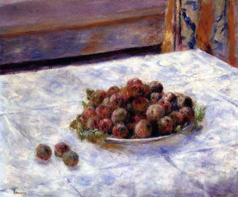 Pierre Auguste Renoir Still Life, a Plate of Plums - Hand Painted Oil Painting