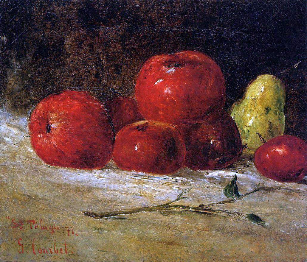Gustave Courbet Still Life: Apples and Pears - Hand Painted Oil Painting