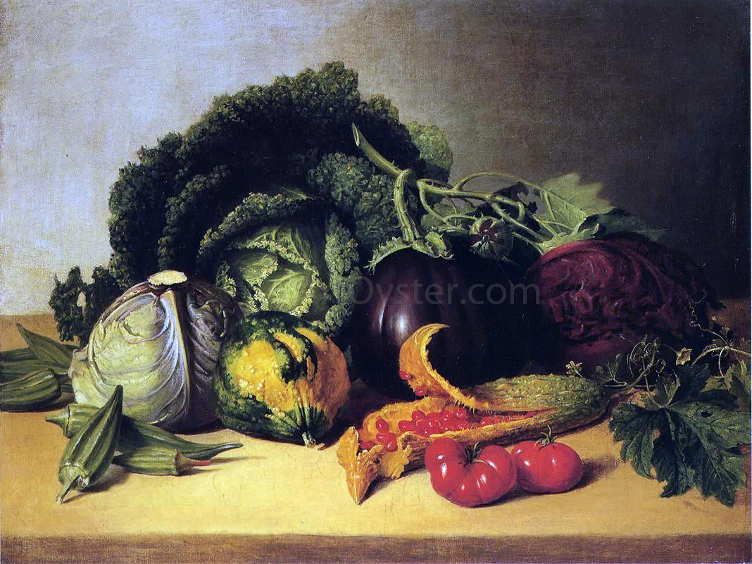  James Peale Still Life: Balsam Apples and Vegetables - Hand Painted Oil Painting