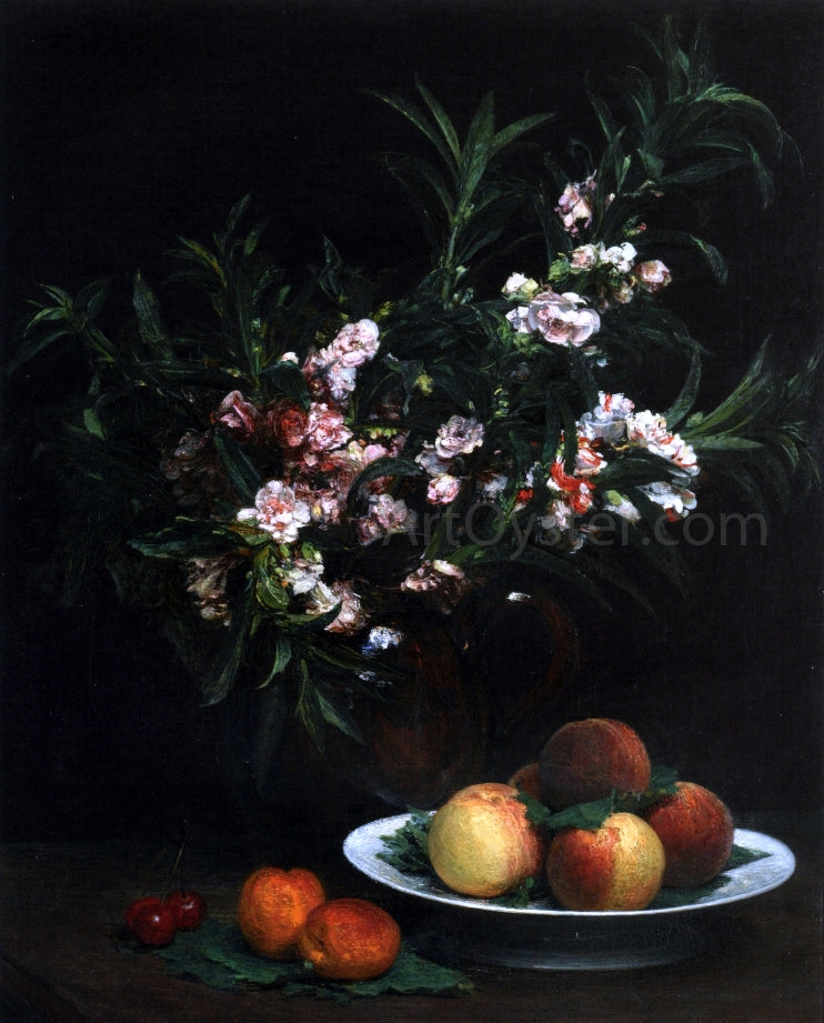 Henri Fantin-Latour Still Life: Impatiens, Peaches and Apricots - Hand Painted Oil Painting