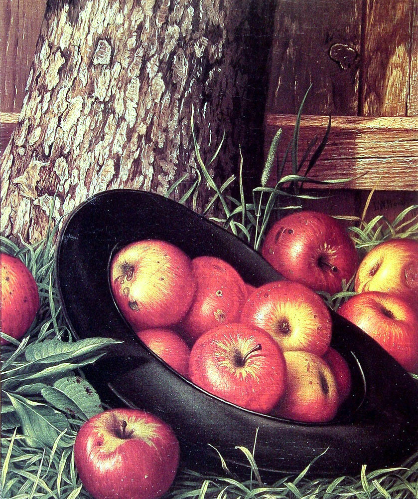  Levi Wells Prentice Still Life of Apples in a Hat - Hand Painted Oil Painting