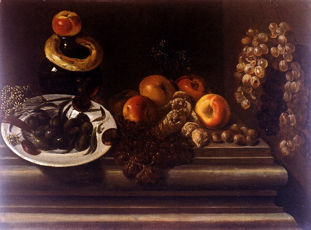 Juan Bautista De Espinosa Still Life of Fruits And A Plate Of Olives - Hand Painted Oil Painting