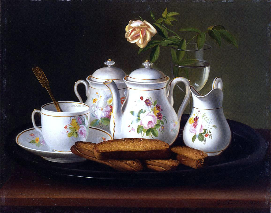 George Forster Still Life of Porcelain and Biscuits - Hand Painted Oil Painting