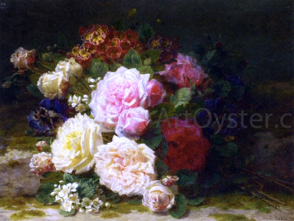  Jean Baptiste Robie Still LIfe of Roses - Hand Painted Oil Painting