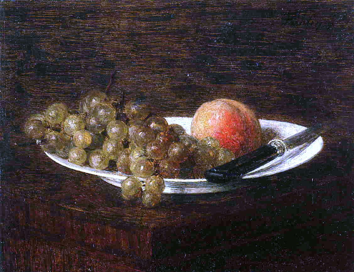 Henri Fantin-Latour Still Life: Peach and Grapes - Hand Painted Oil Painting