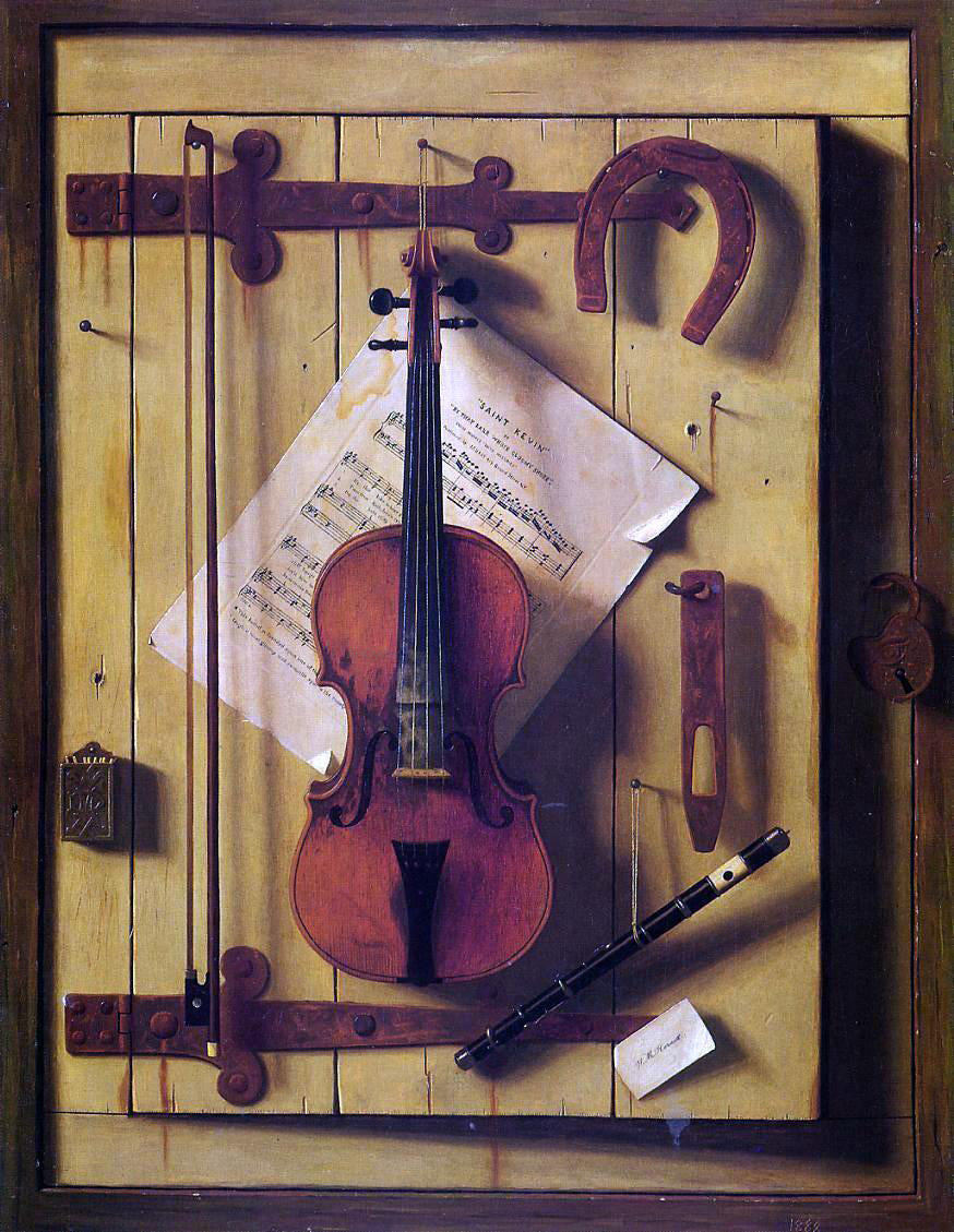 William Michael Harnett Still Life: Violin and Music (also known as Music Literature) - Hand Painted Oil Painting