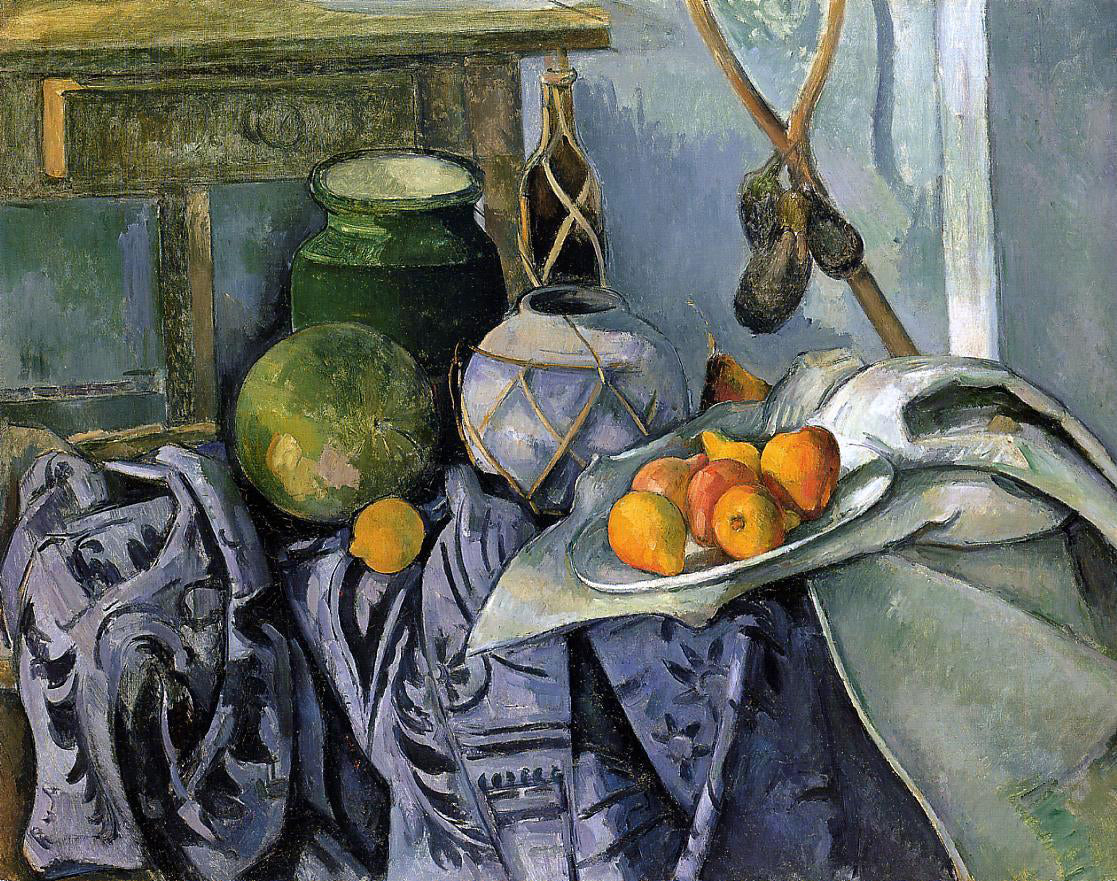 Paul Cezanne Still Life with a Ginger Jar and Eggplants - Hand Painted Oil Painting