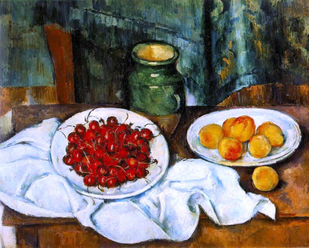 Paul Cezanne Still Life with a Plate of Cherries (also known as Cherries and Peaches) - Hand Painted Oil Painting