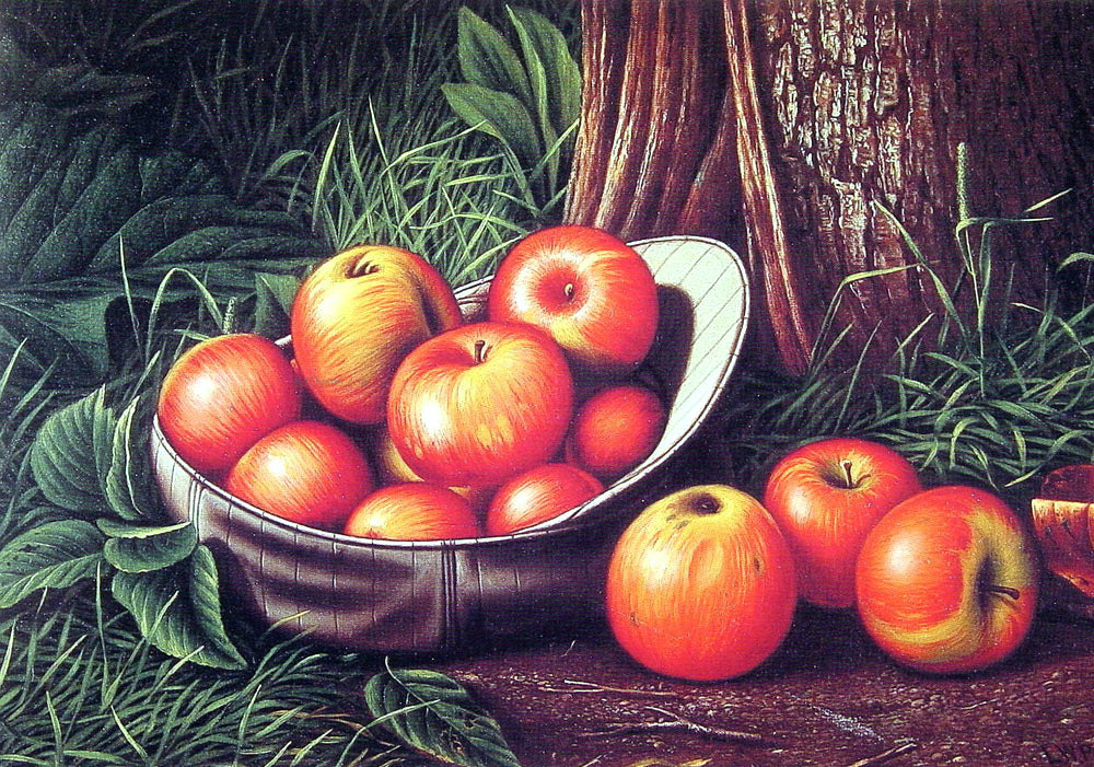 Levi Wells Prentice Still Life with Apples in a New York Giants Cap - Hand Painted Oil Painting