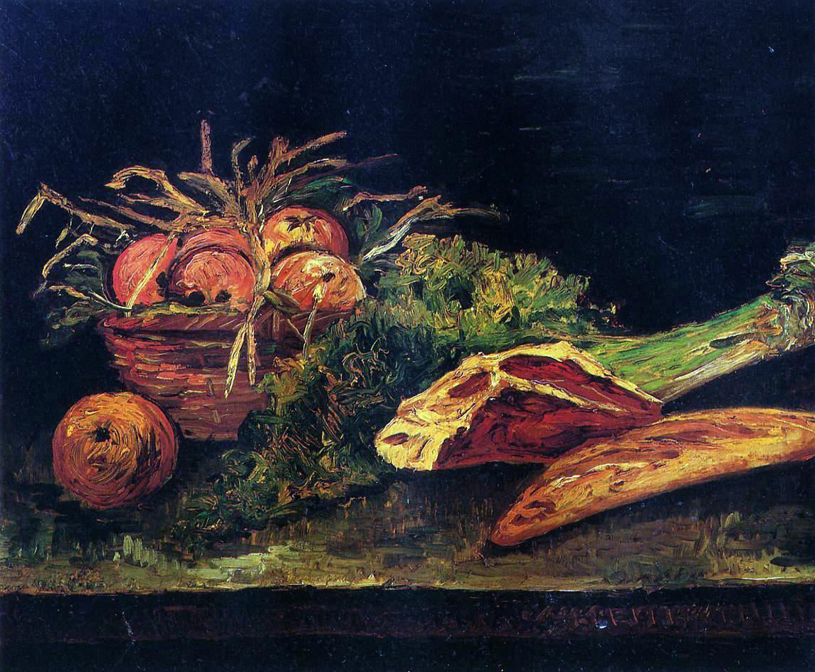  Vincent Van Gogh Still Life with Apples, Meat and a Roll - Hand Painted Oil Painting