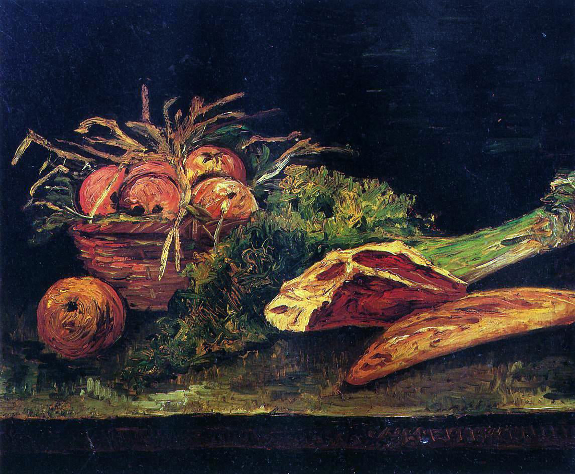 Vincent Van Gogh Still Life with Apples, Meat and a Roll - Hand Painted Oil Painting