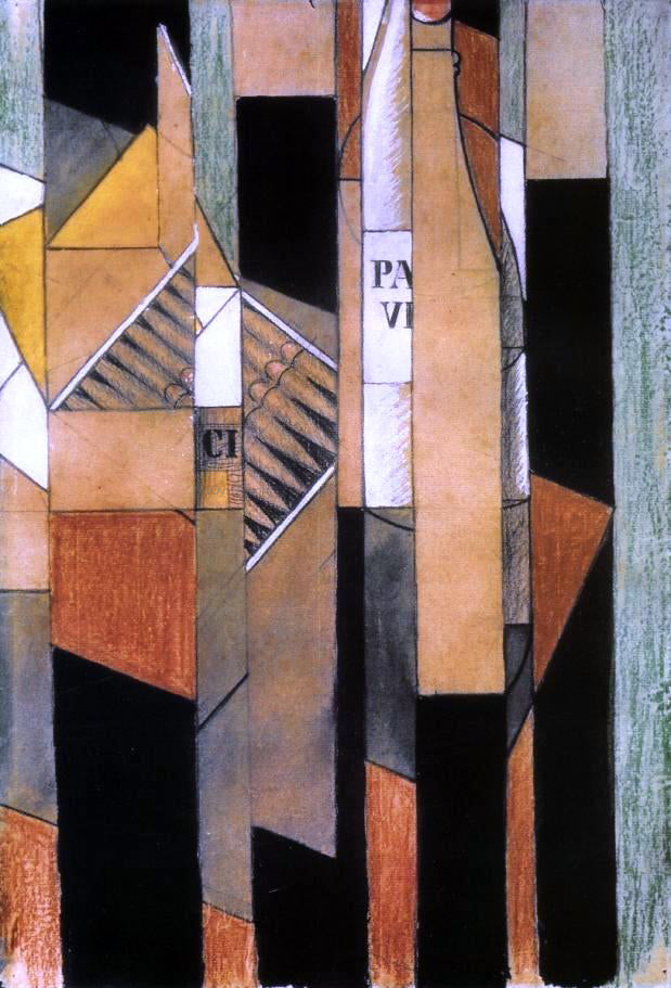 Juan Gris Still Life with Bottle and Cigars - Hand Painted Oil Painting