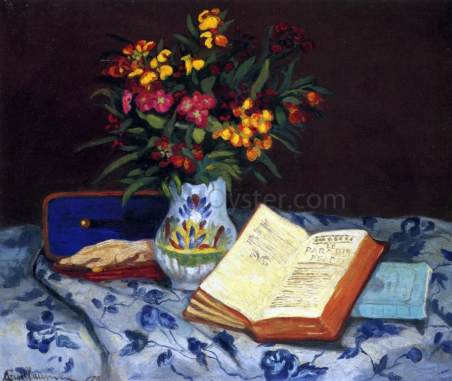 Armand Guillaumin Still Life with Box with Blue Gloves - Hand Painted Oil Painting