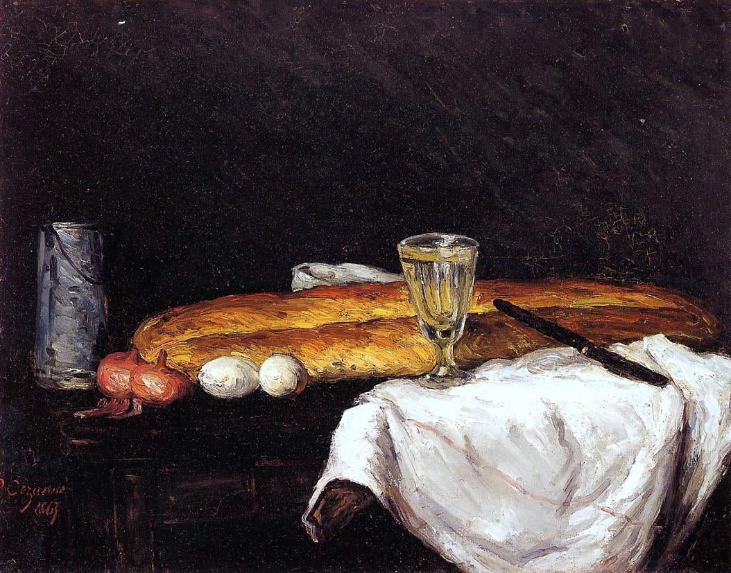 Paul Cezanne Still Life with Bread and Eggs - Hand Painted Oil Painting