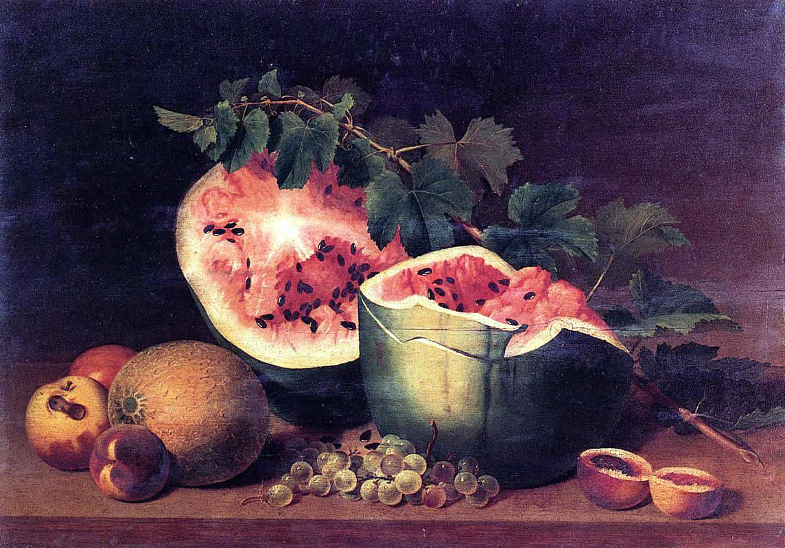 James Peale Still Life with Broken Watermelon - Hand Painted Oil Painting