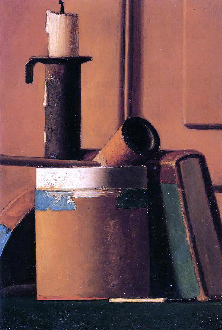 John Frederick Peto Still Life with Candlestick, Pipe and Book - Hand Painted Oil Painting