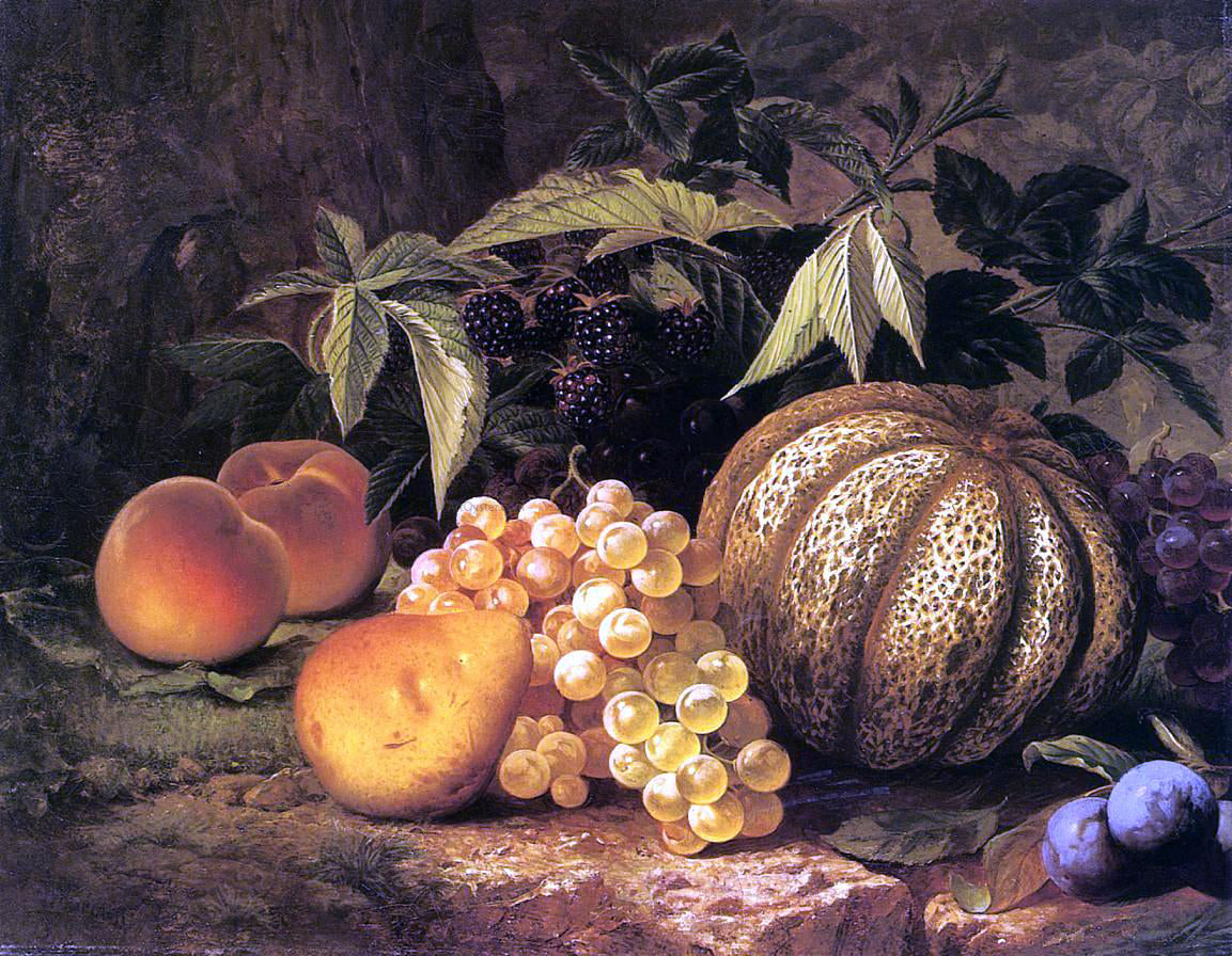 William Mason Brown Still Life with Cantaloupe - Hand Painted Oil Painting
