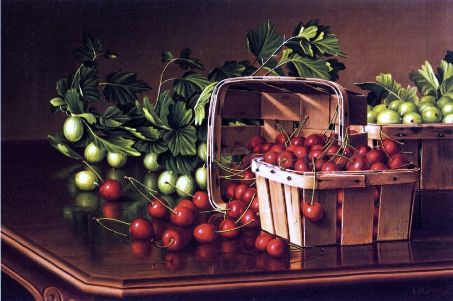  Levi Wells Prentice Still Life with Cherries and Gooseberries - Hand Painted Oil Painting