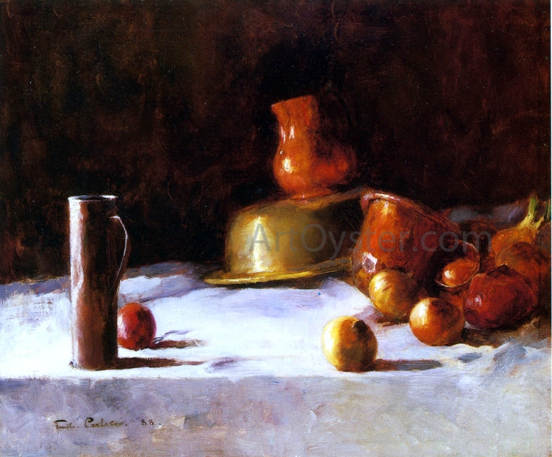 Emil Carlsen Still Life with Copper, Brass and Onions - Hand Painted Oil Painting
