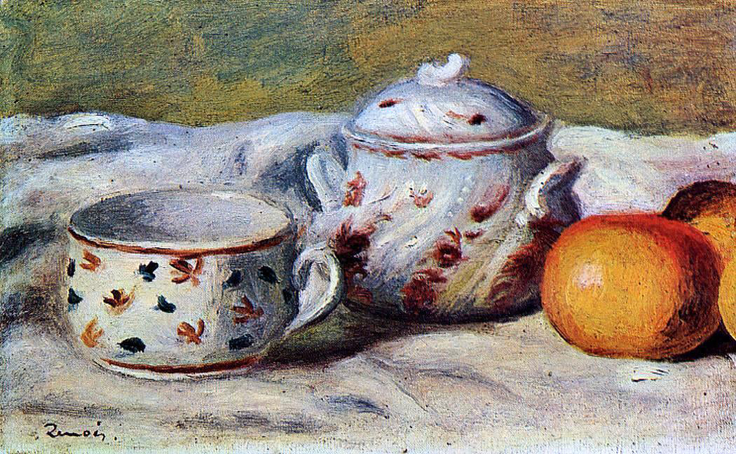 Pierre Auguste Renoir Still Life with Cup and Sugar Bowl - Hand Painted Oil Painting