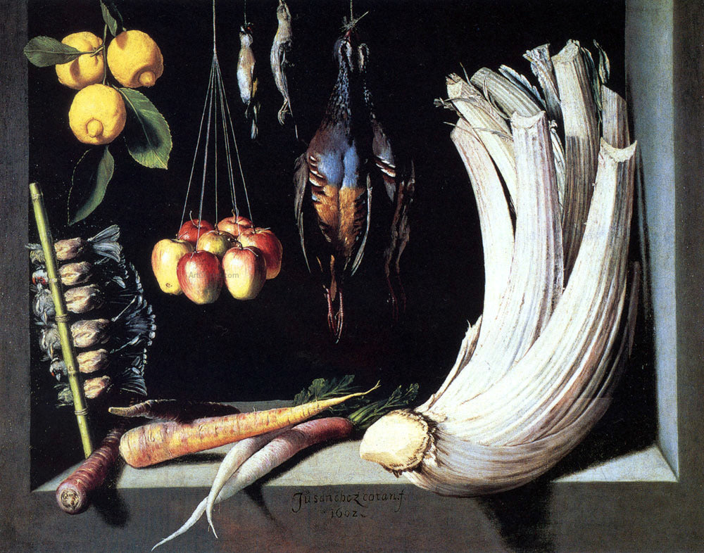 Juan Sanchez Cotan Still Life With Dead Birds, Fruit And Vegetables - Hand Painted Oil Painting
