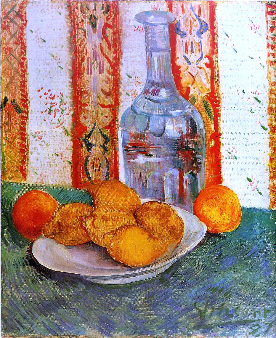 Vincent Van Gogh Still Life with Decanter and Lemons on a Plate - Hand Painted Oil Painting