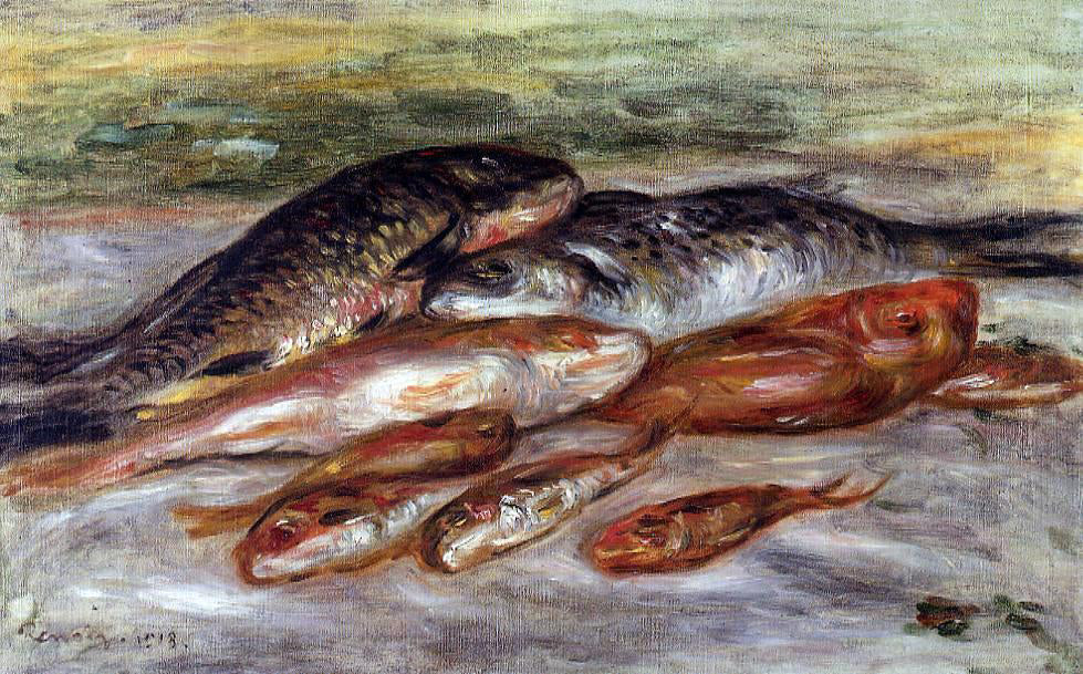 Pierre Auguste Renoir Still Life with Fish - Hand Painted Oil Painting