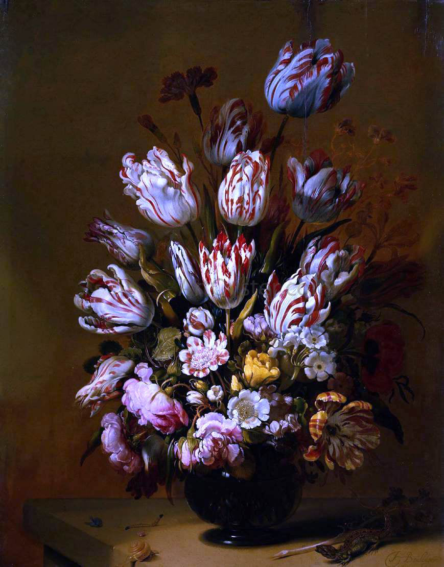Hans Bollongier Still Life with Flowers - Hand Painted Oil Painting