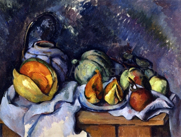 Paul Cezanne Still Life with Fruit and a Pot of Ginger - Hand Painted Oil Painting