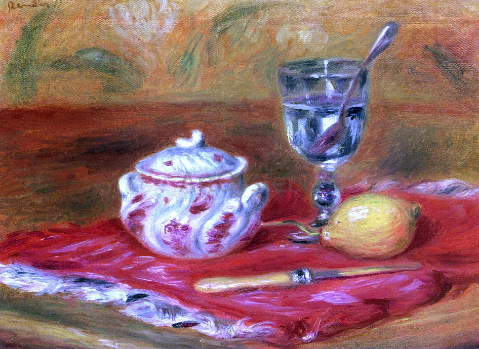 Pierre Auguste Renoir Still LIfe with Glass and Lemon - Hand Painted Oil Painting