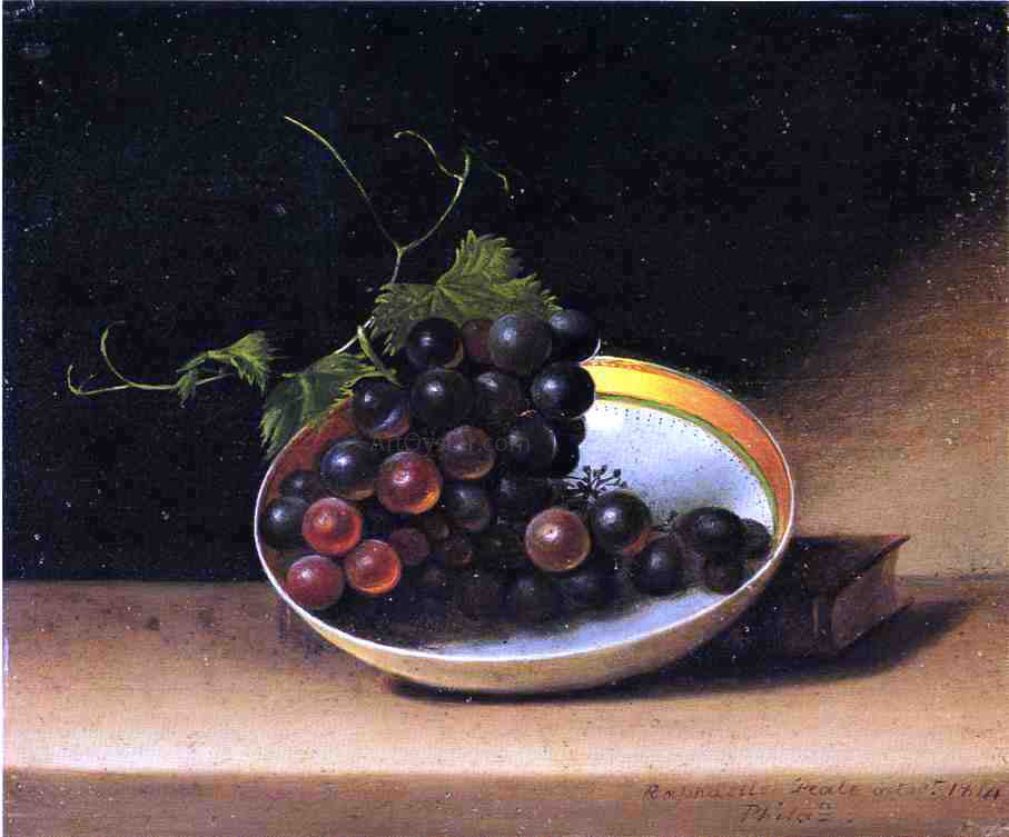 Raphaelle Peale Still Life with Grapes and Dish - Hand Painted Oil Painting