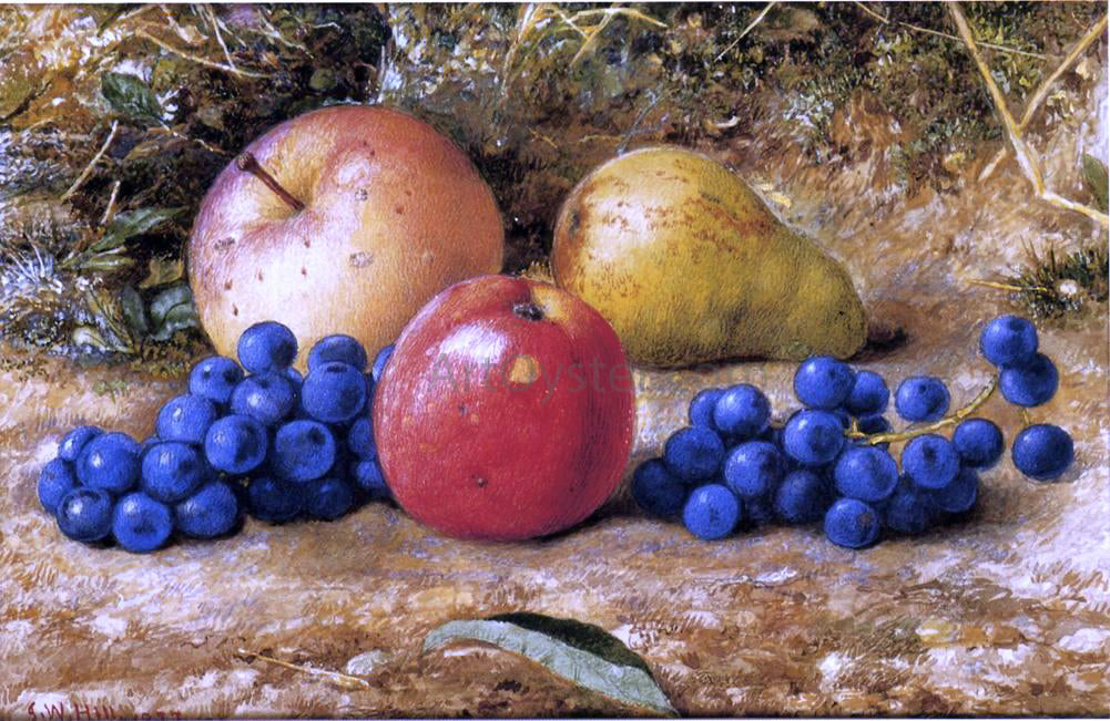 John William Hill Still Life with Grapes, Apples and Pear - Hand Painted Oil Painting