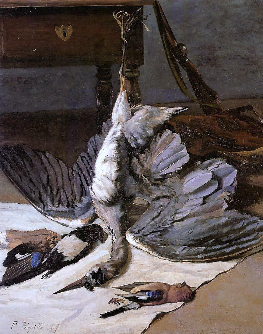 Jean Frederic Bazille Still Life with Heron - Hand Painted Oil Painting