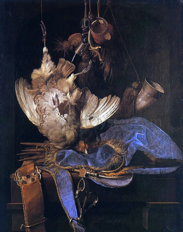 Willem Van Aelst Still Life with Hunting Equipment - Hand Painted Oil Painting