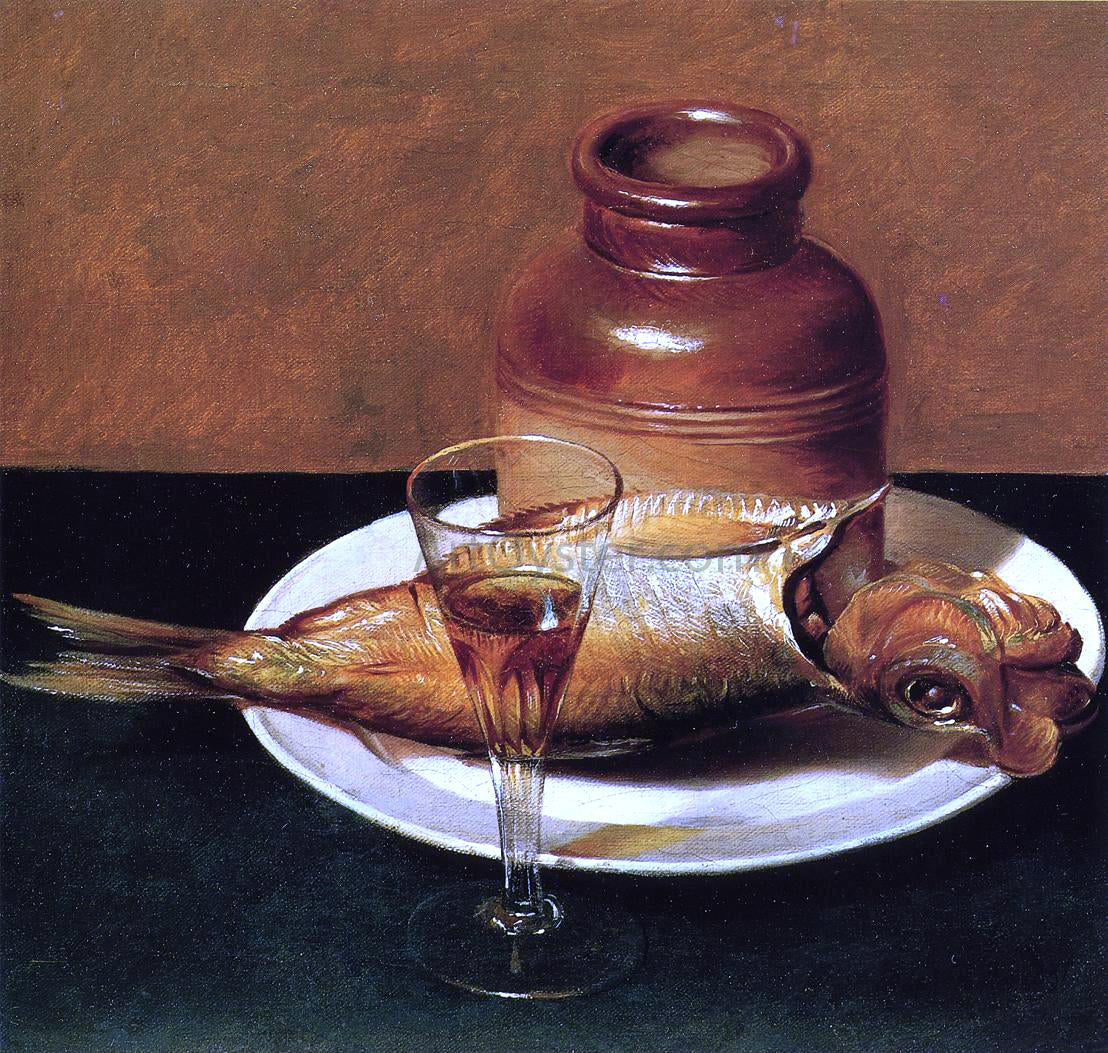Raphaelle Peale Still Life with Jug and Fish - Hand Painted Oil Painting