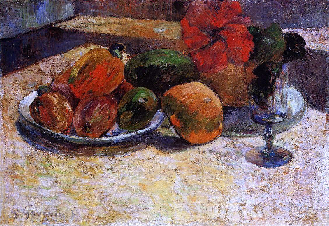 Paul Gauguin Still Life with Mangoes and Hisbiscus - Hand Painted Oil Painting