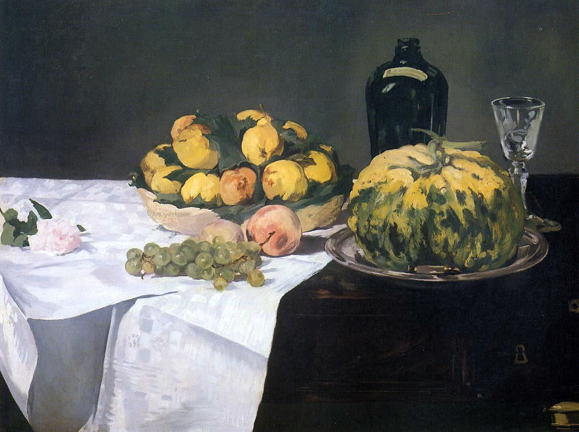 Edouard Manet Still Life with Melon and Peaches - Hand Painted Oil Painting