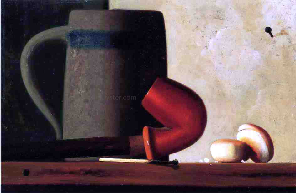 John Frederick Peto Still Life with Mug, Pipe and Oyster Crackers - Hand Painted Oil Painting