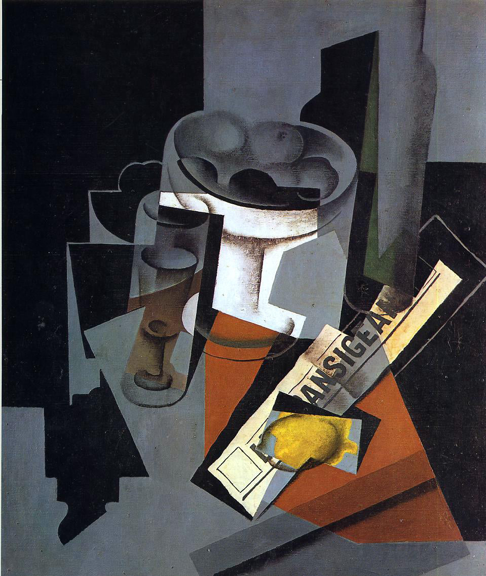 Juan Gris Still Life with Newspaper - Hand Painted Oil Painting